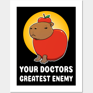 Your doctors greatest enemy Capybara cartoon Posters and Art